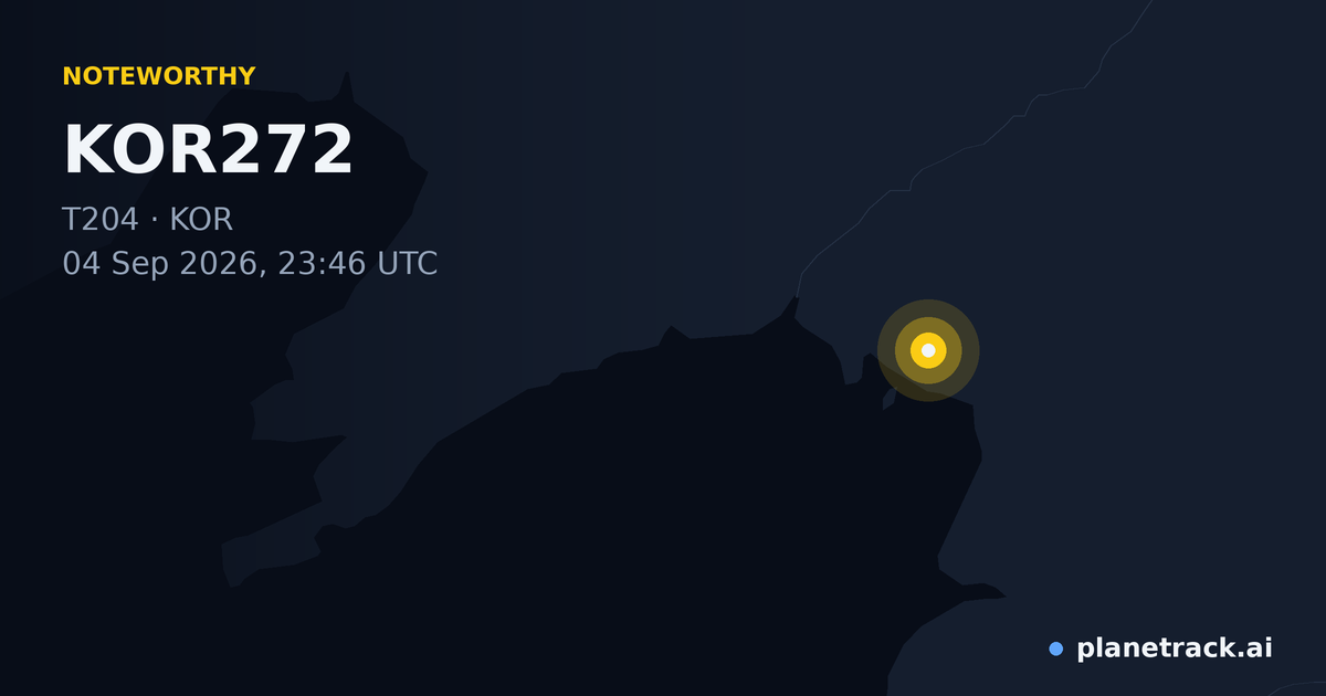 Map of where KOR272's special aircraft happened