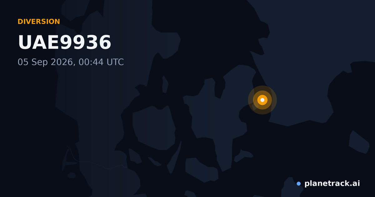 Map of where UAE9936's diversion happened