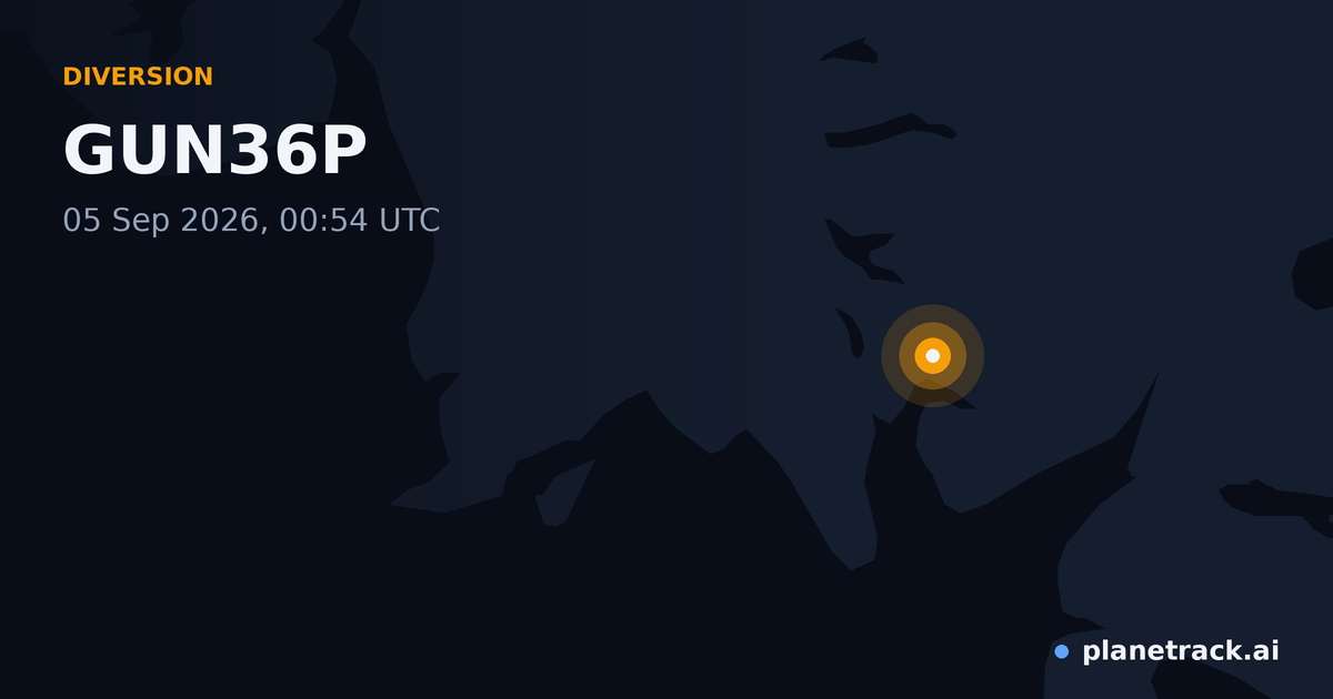 Map of where GUN36P's diversion happened