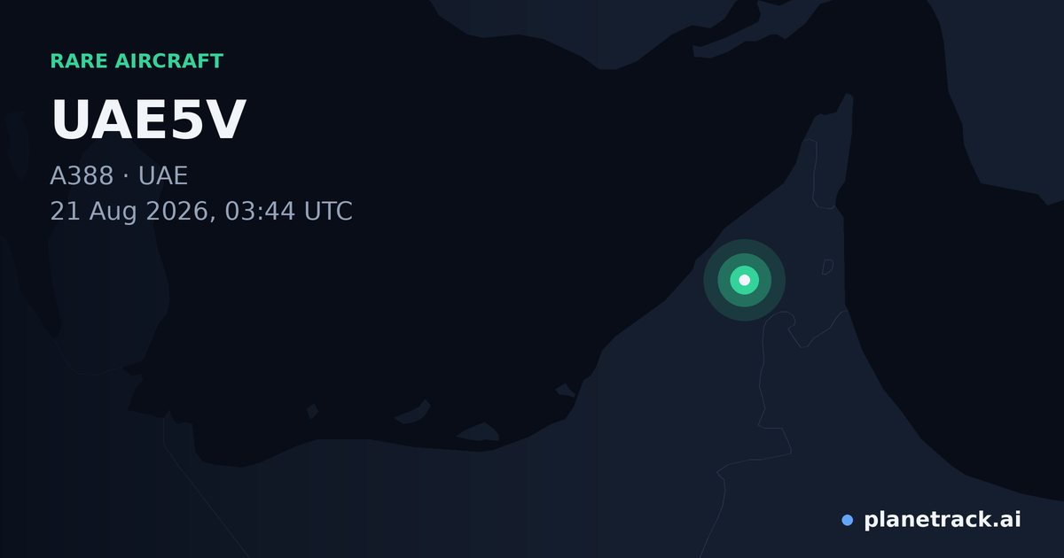 Map of where UAE5V's rare aircraft happened
