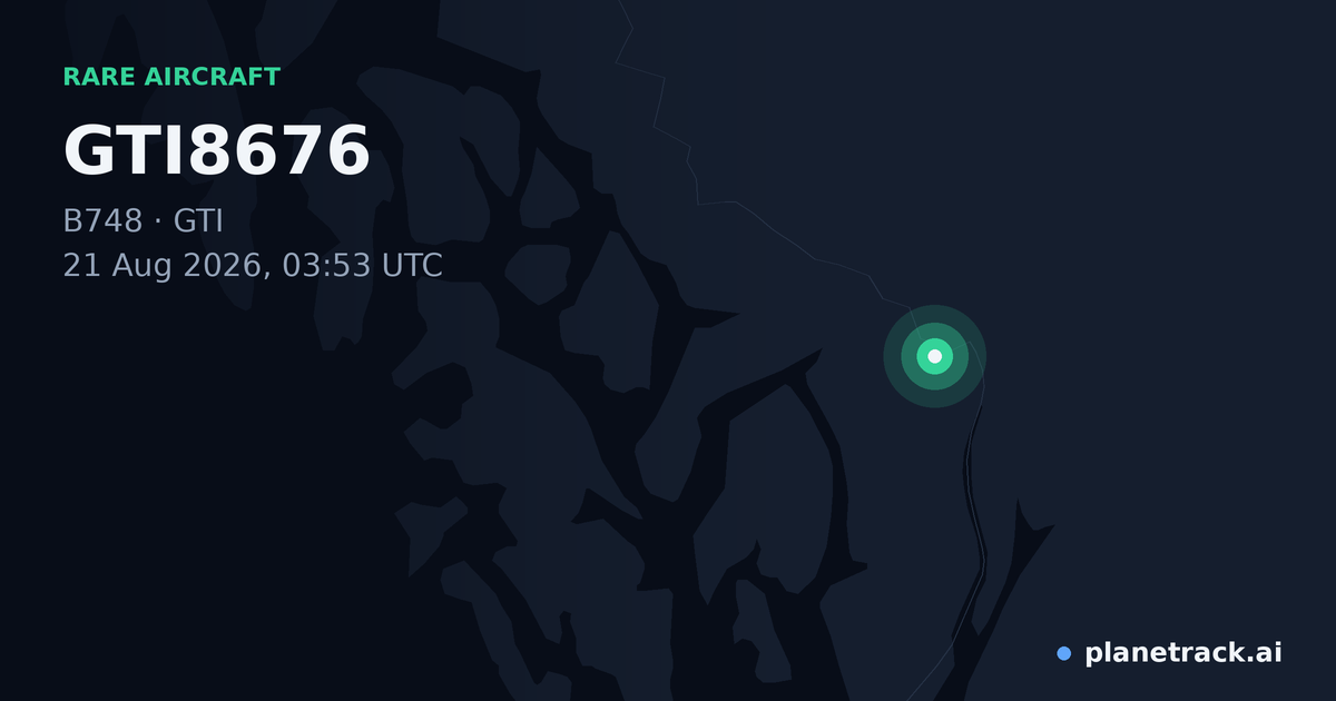 Map of where GTI8676's rare aircraft happened