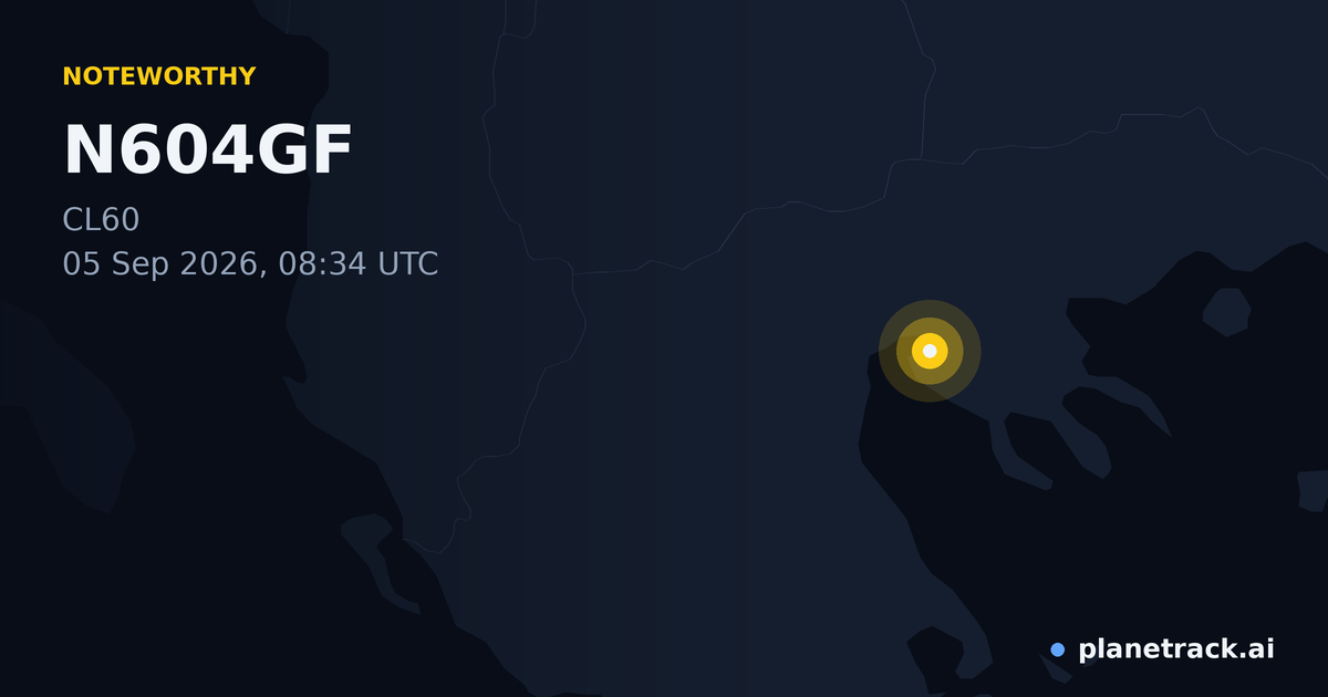 Map of where N604GF's special aircraft happened