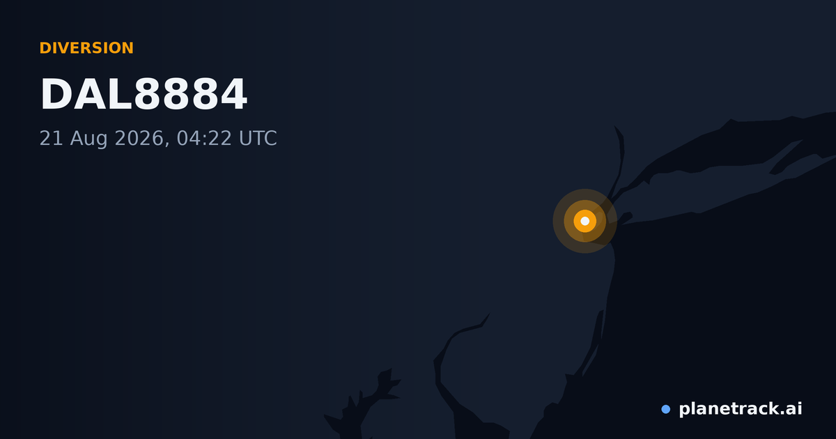Map of where DAL8884's diversion happened