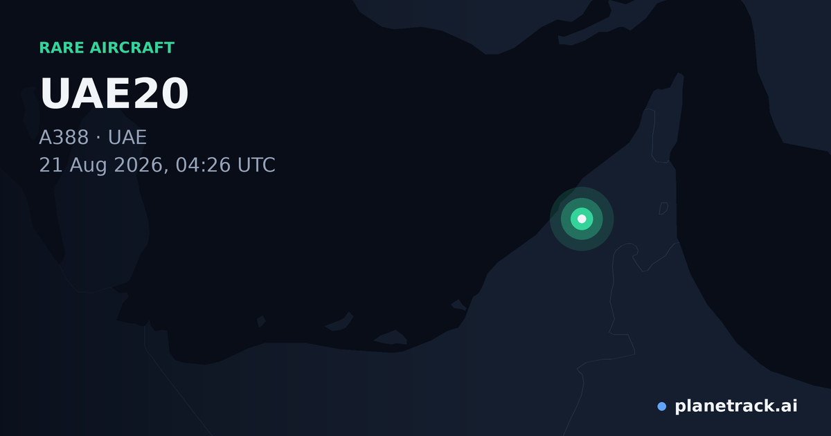 Map of where UAE20's rare aircraft happened