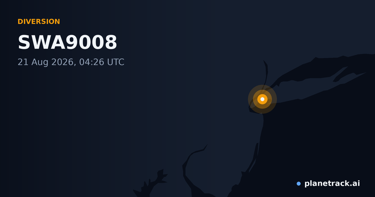 Map of where SWA9008's diversion happened