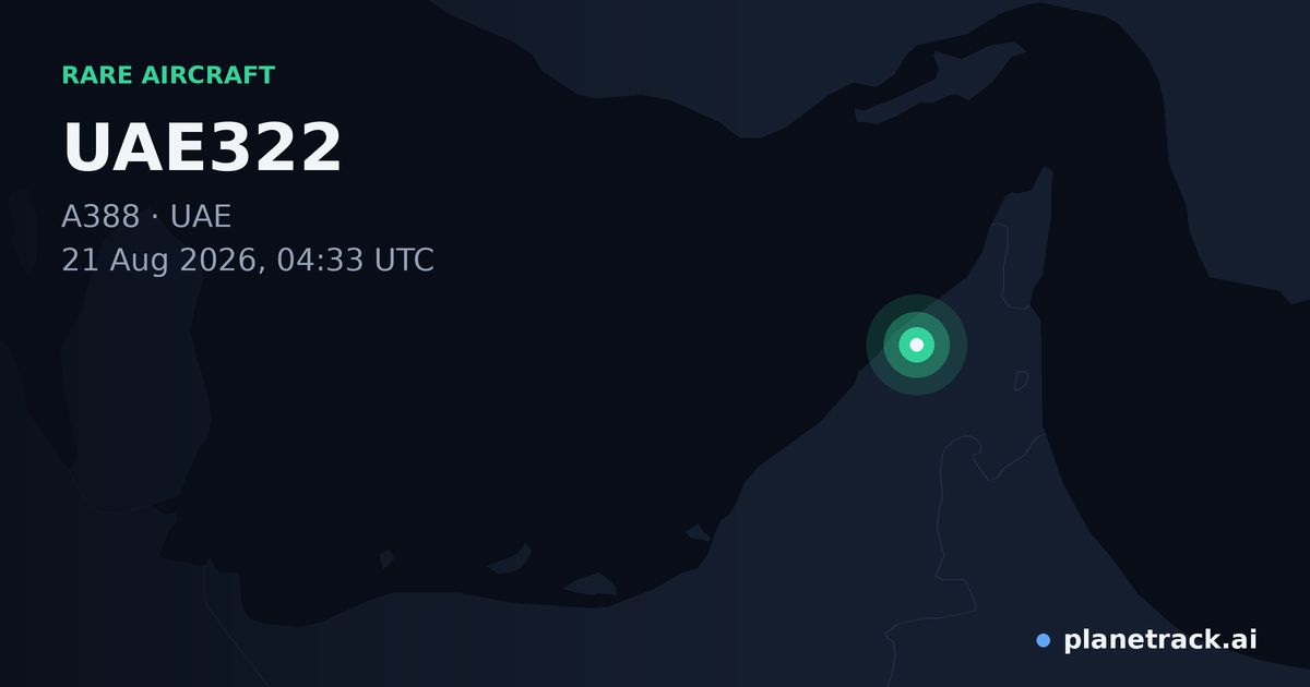 Map of where UAE322's rare aircraft happened