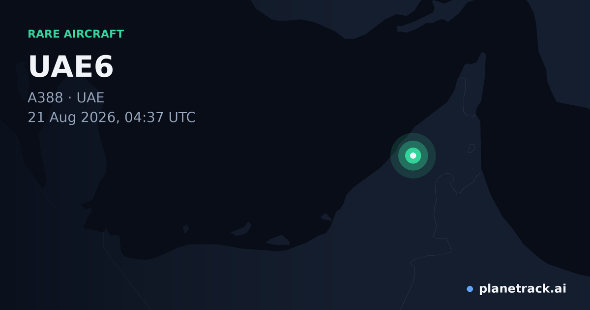 Map of where UAE6's rare aircraft happened