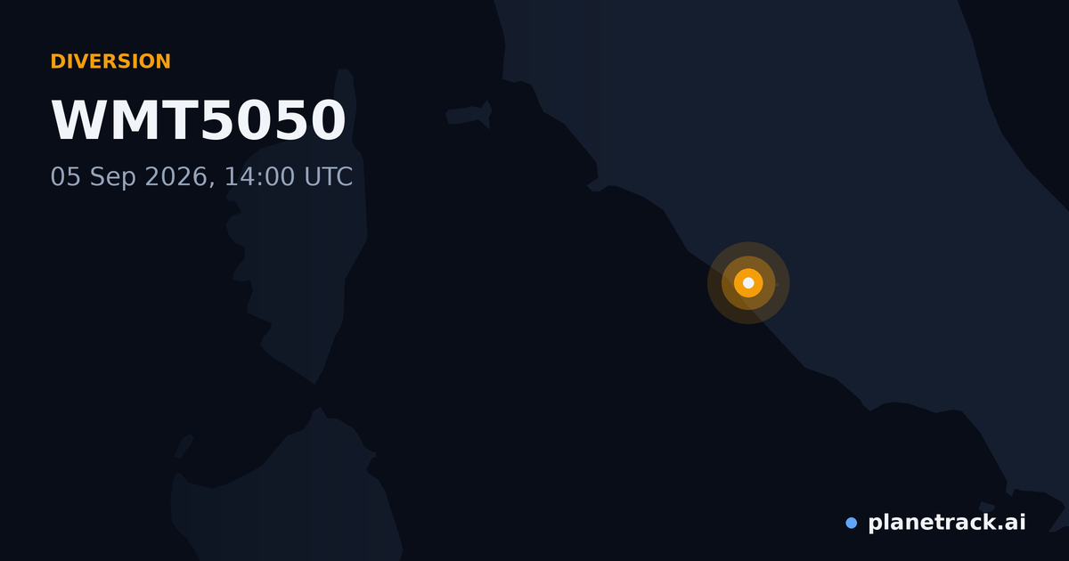 Map of where WMT5050's diversion happened