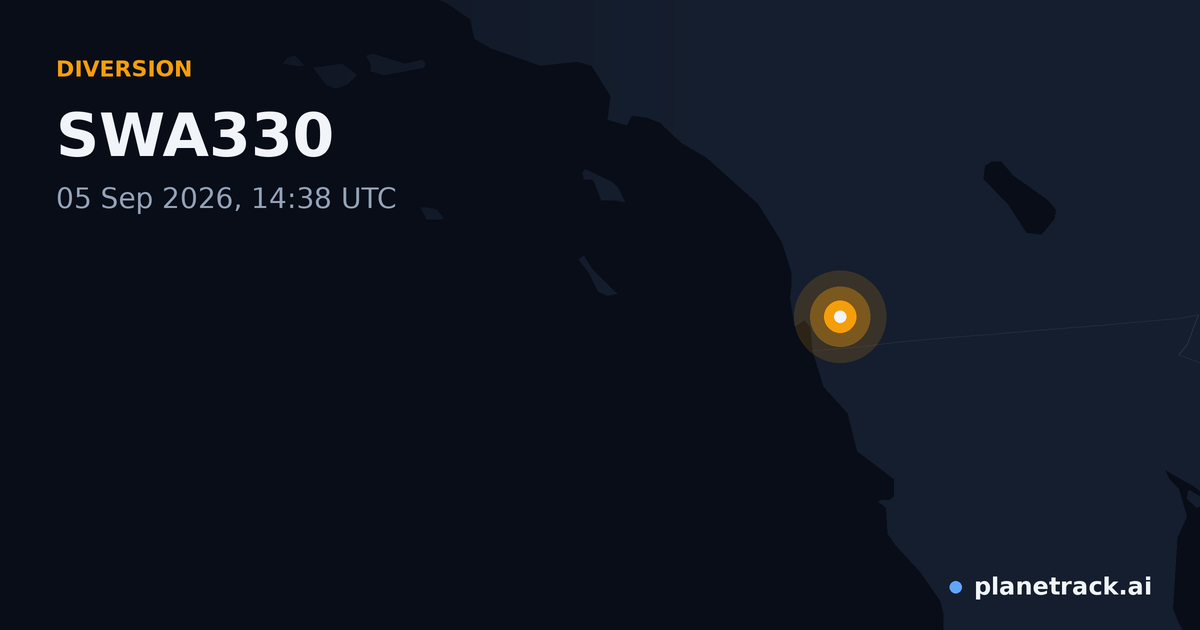 Map of where SWA330's diversion happened