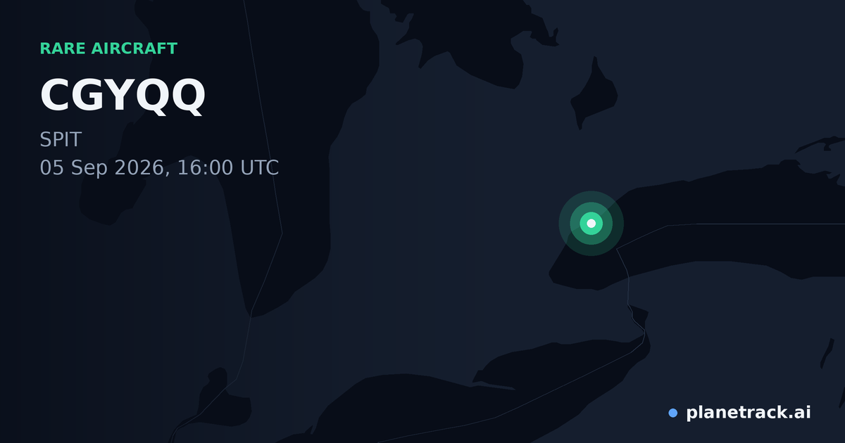 Map of where CGYQQ's rare aircraft happened