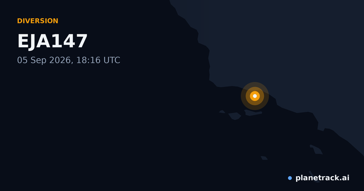 Map of where EJA147's diversion happened