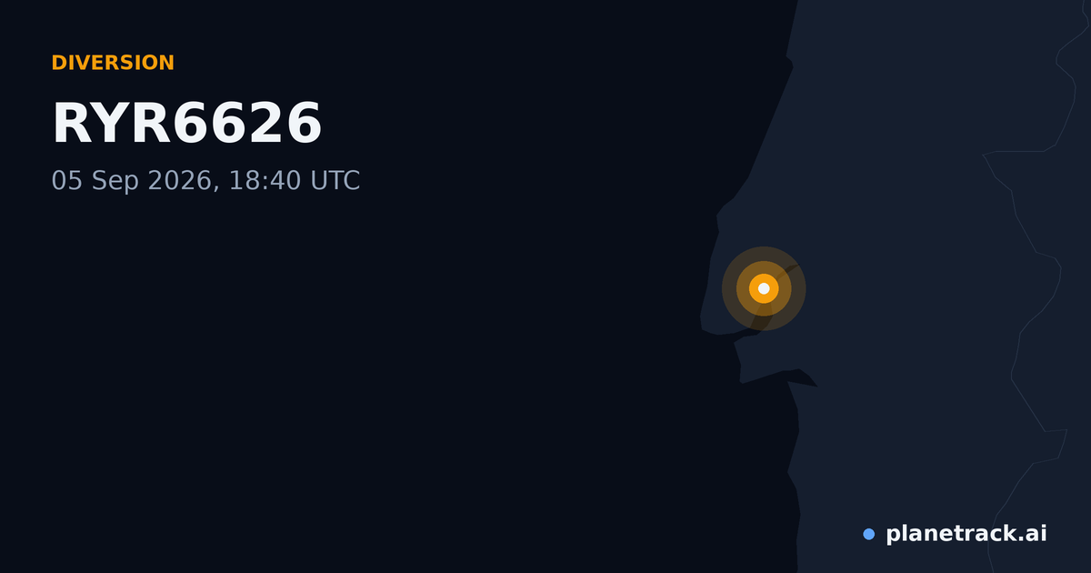 Map of where RYR6626's diversion happened