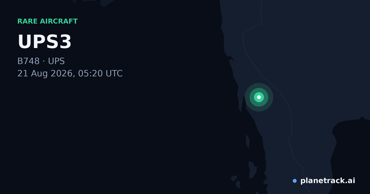 Map of where UPS3's rare aircraft happened