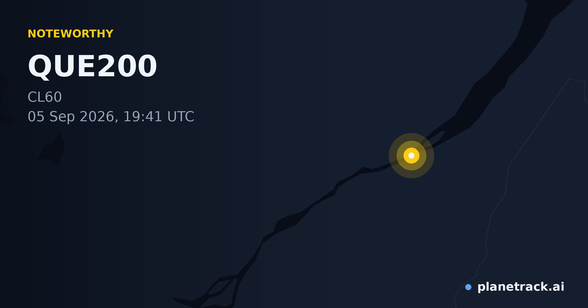 Map of where QUE200's special aircraft happened