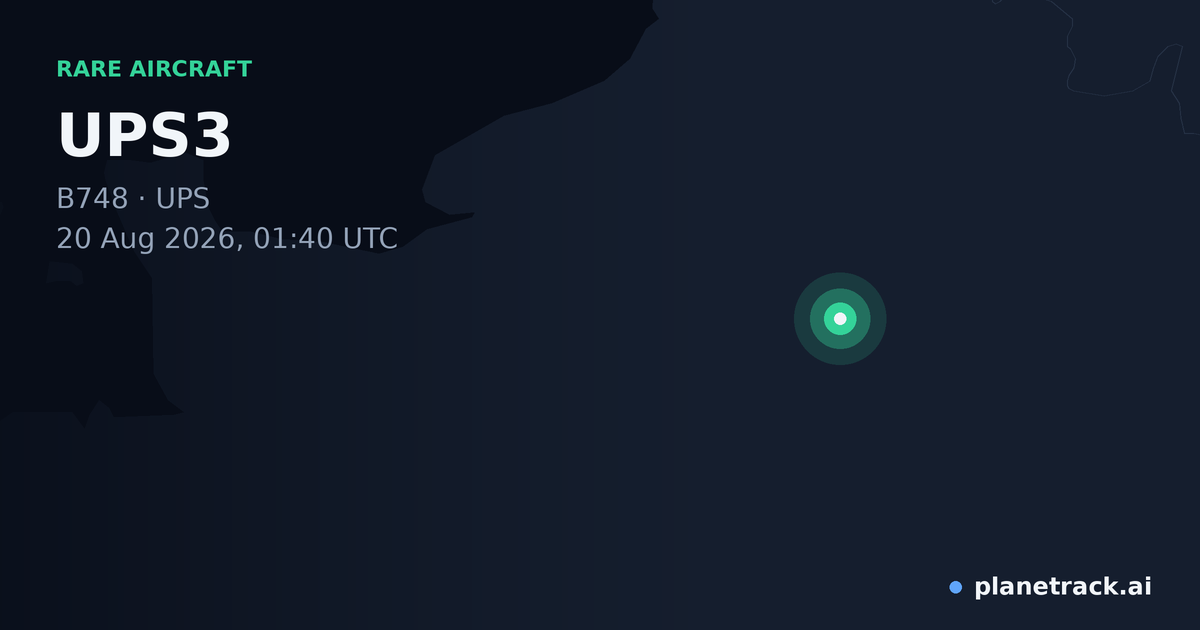 Map of where UPS3's rare aircraft happened