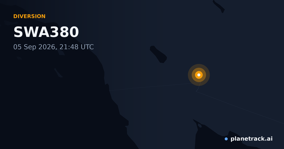 Map of where SWA380's diversion happened