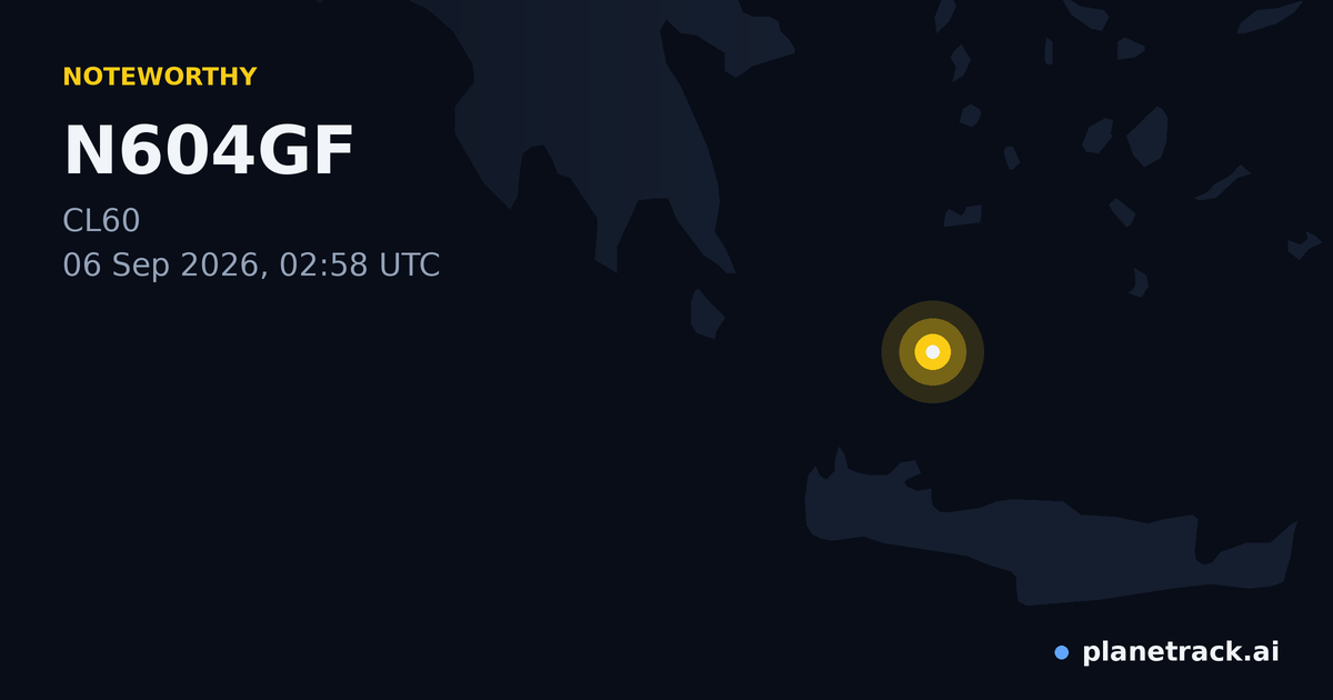 Map of where N604GF's special aircraft happened
