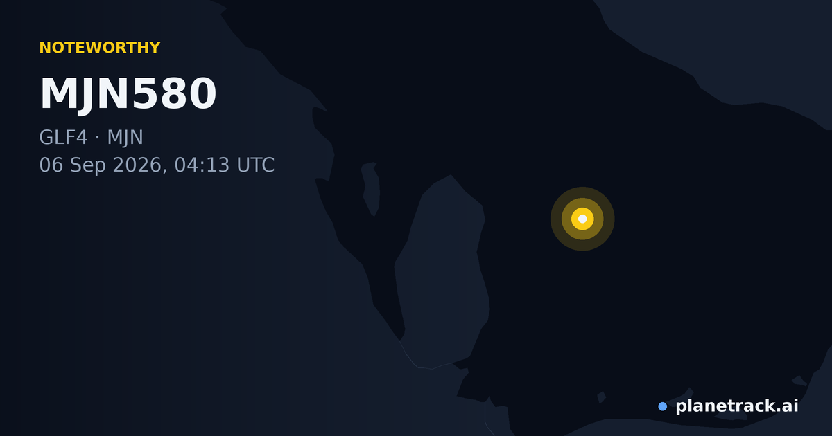 Map of where MJN580's special aircraft happened