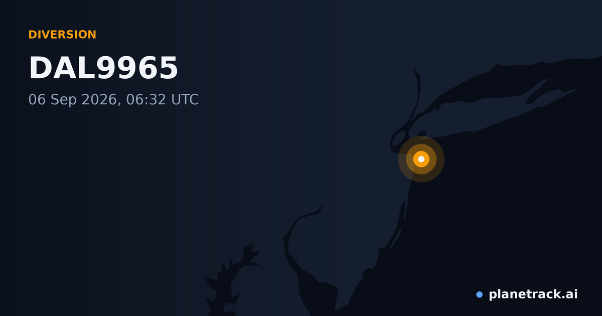 Map of where DAL9965's diversion happened