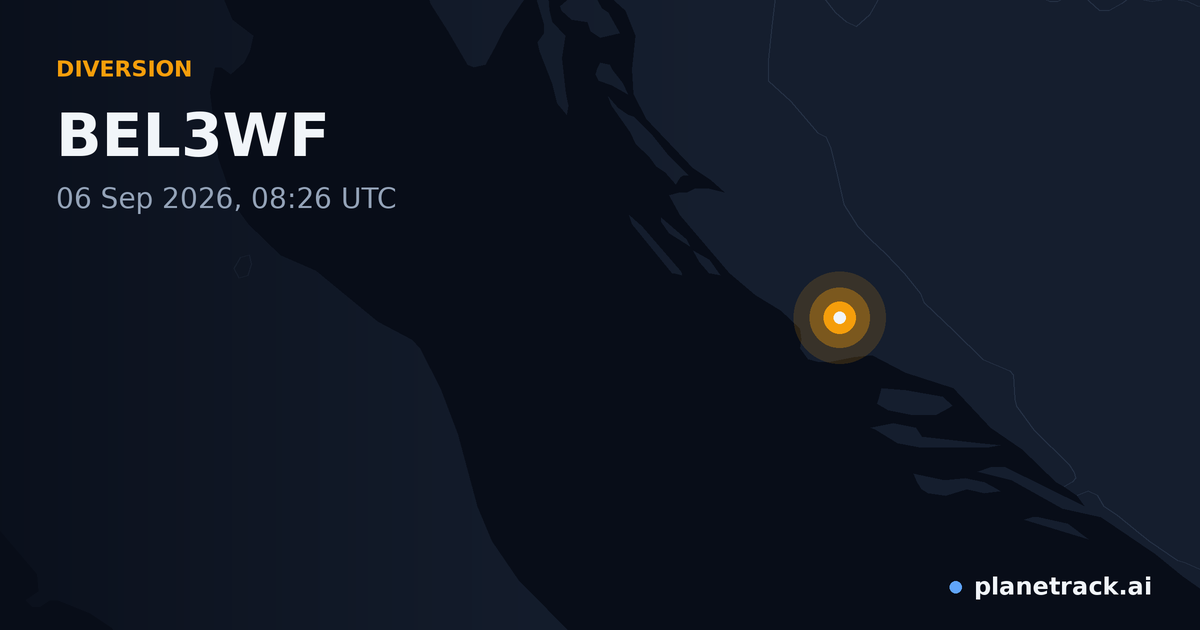 Map of where BEL3WF's diversion happened