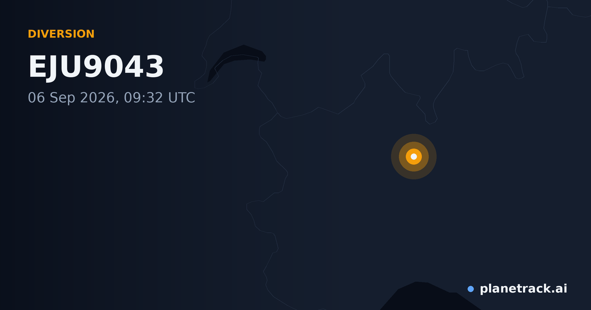 Map of where EJU9043's diversion happened