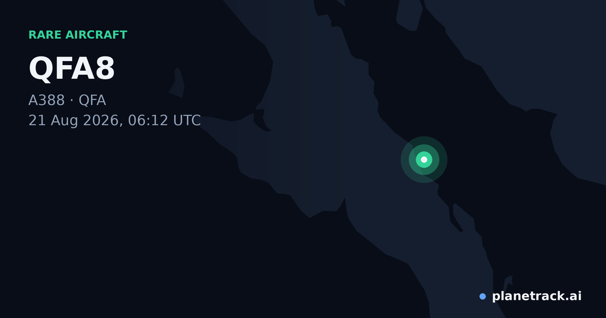 Map of where QFA8's rare aircraft happened
