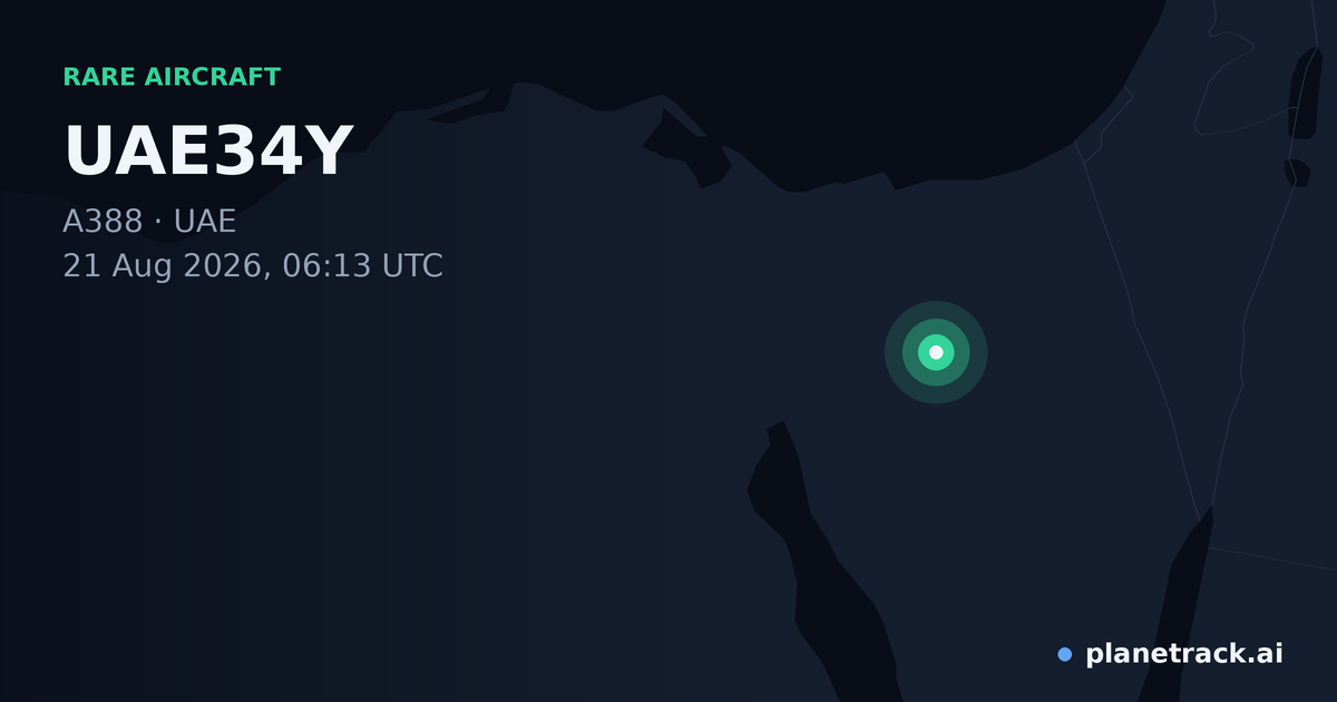 Map of where UAE34Y's rare aircraft happened