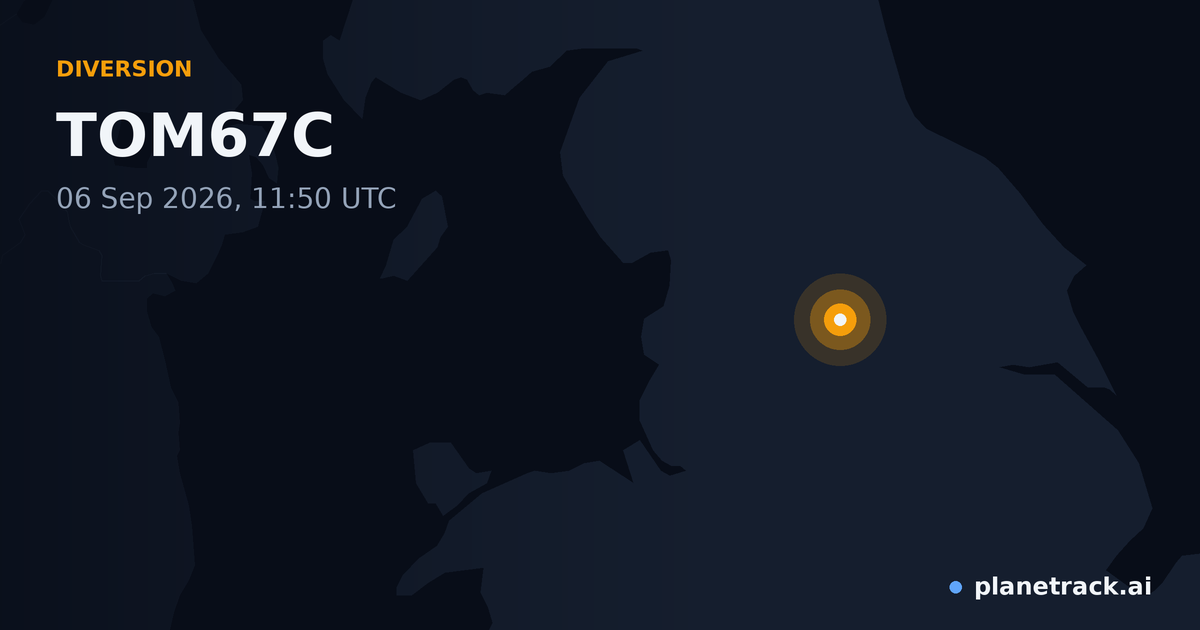 Map of where TOM67C's diversion happened