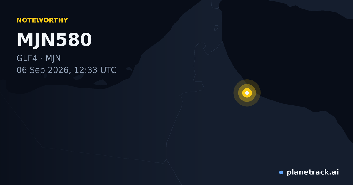 Map of where MJN580's special aircraft happened