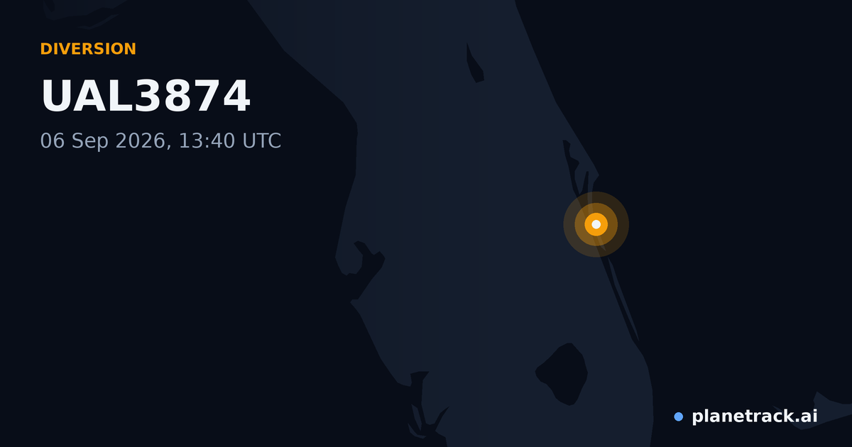 Map of where UAL3874's diversion happened
