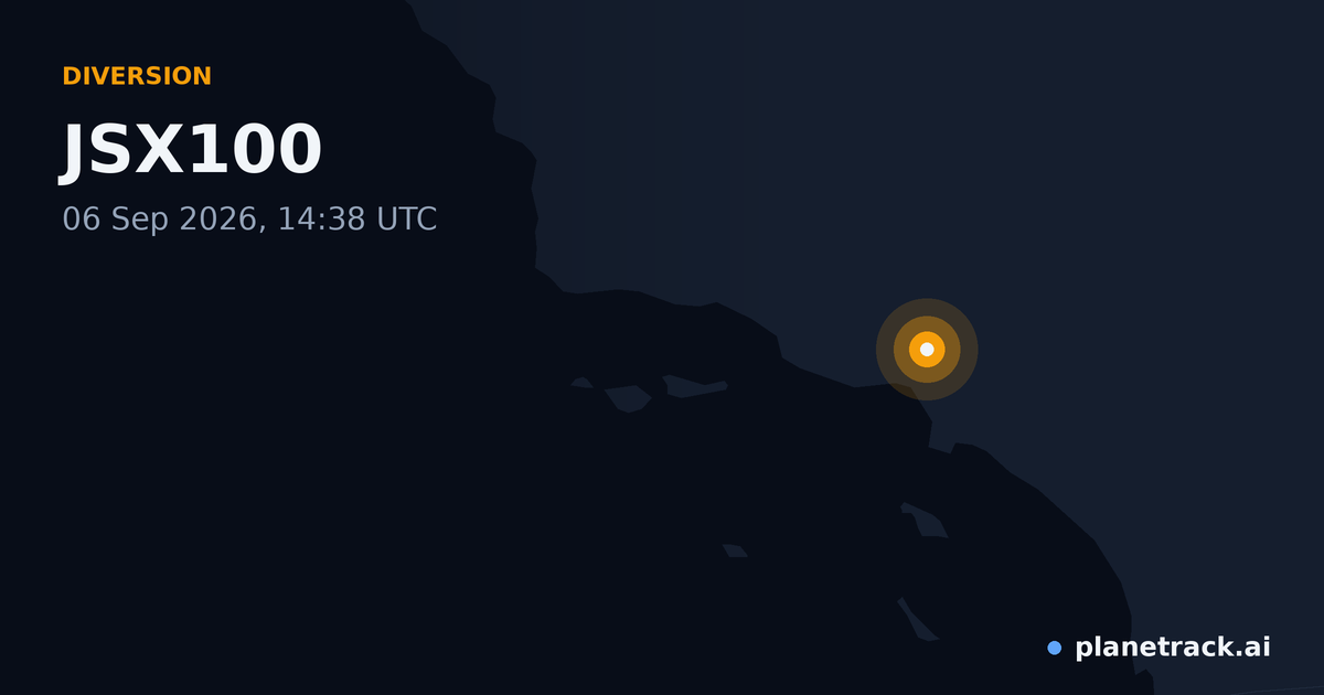 Map of where JSX100's diversion happened