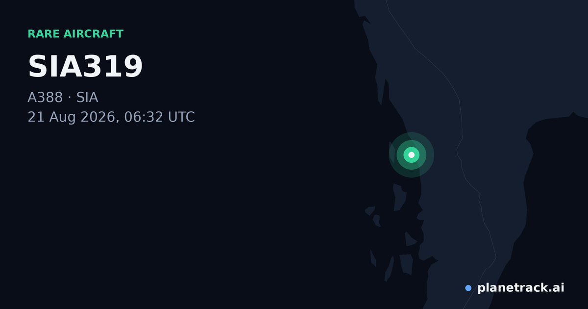 Map of where SIA319's rare aircraft happened