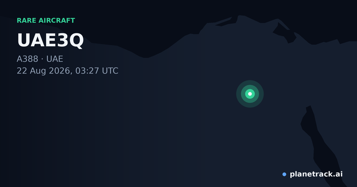 Map of where UAE3Q's rare aircraft happened
