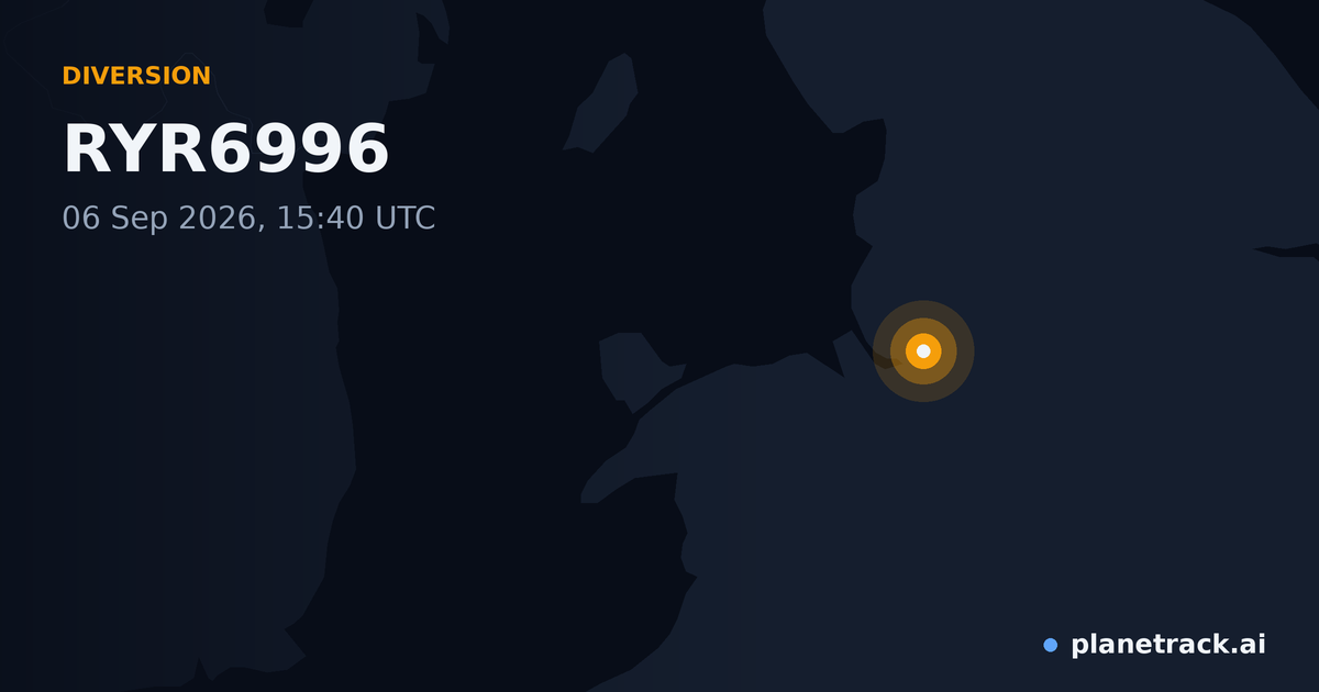 Map of where RYR6996's diversion happened