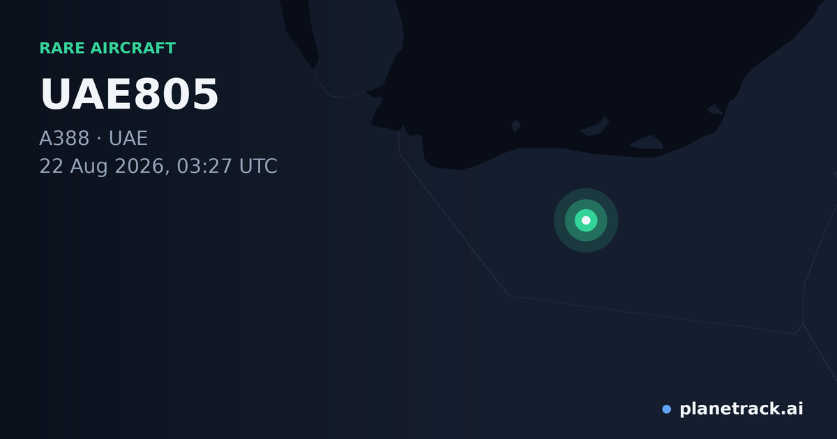 Map of where UAE805's rare aircraft happened