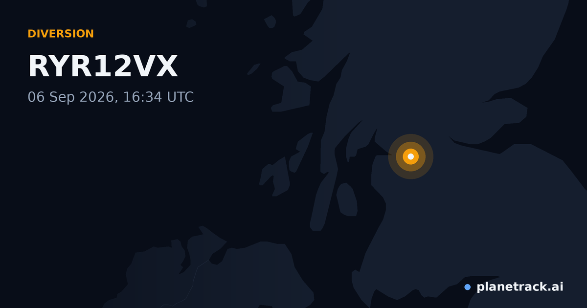Map of where RYR12VX's diversion happened