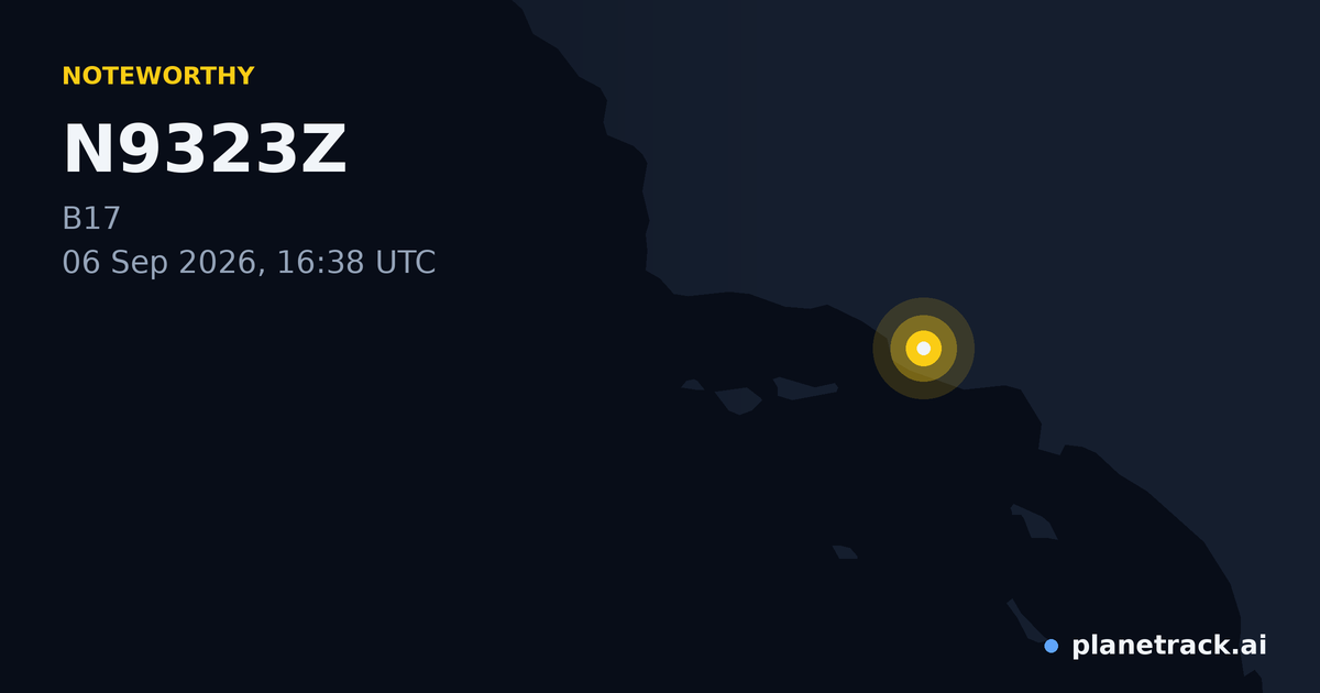 Map of where N9323Z's special aircraft happened
