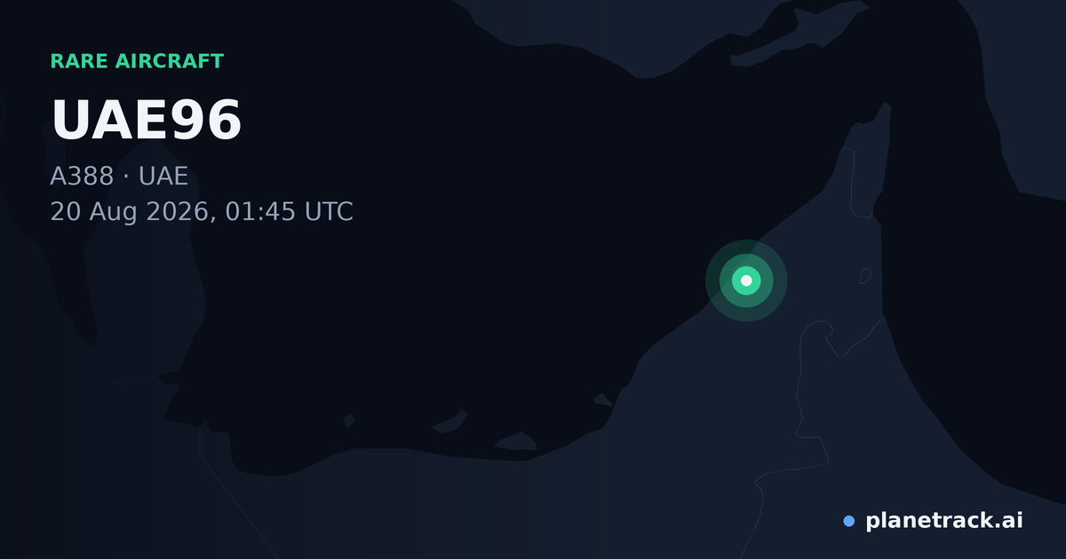 Map of where UAE96's rare aircraft happened