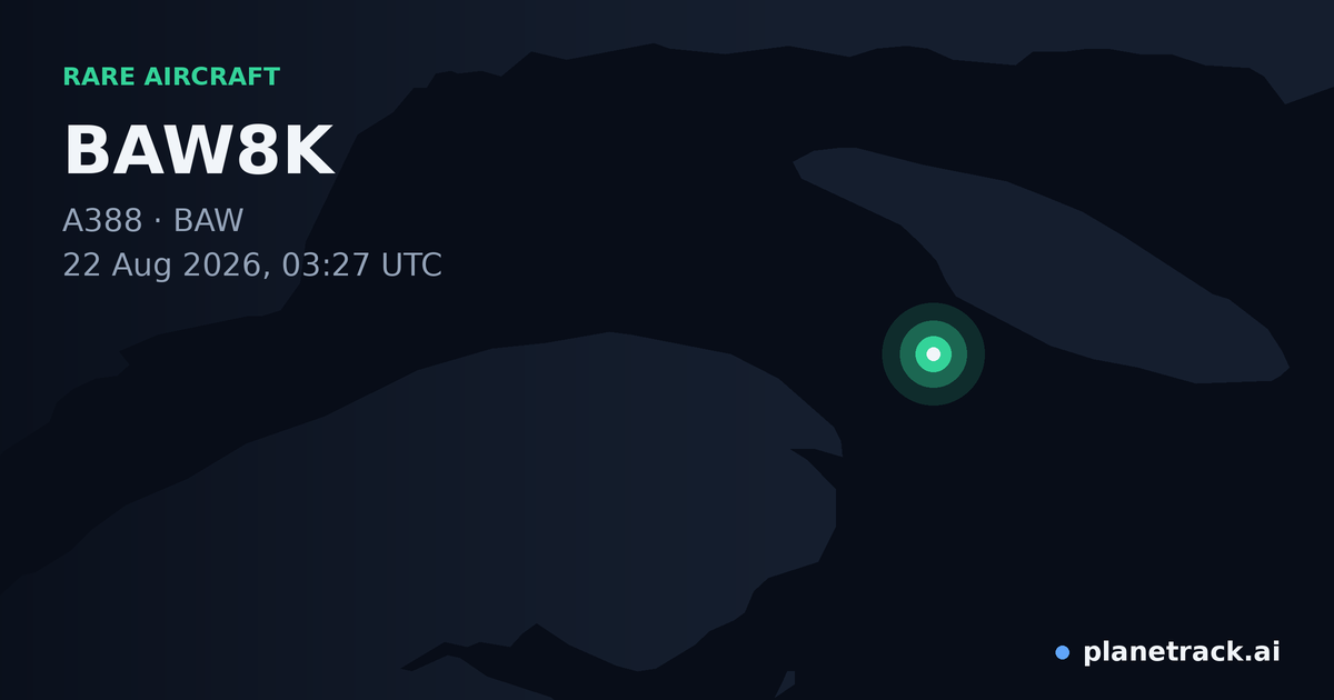 Map of where BAW8K's rare aircraft happened