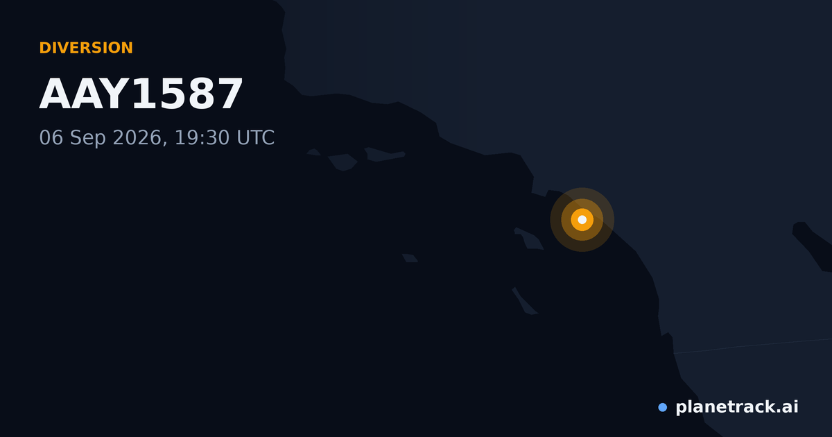 Map of where AAY1587's diversion happened