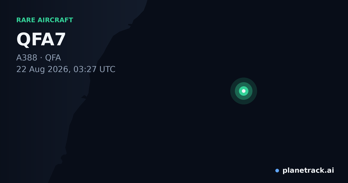 Map of where QFA7's rare aircraft happened