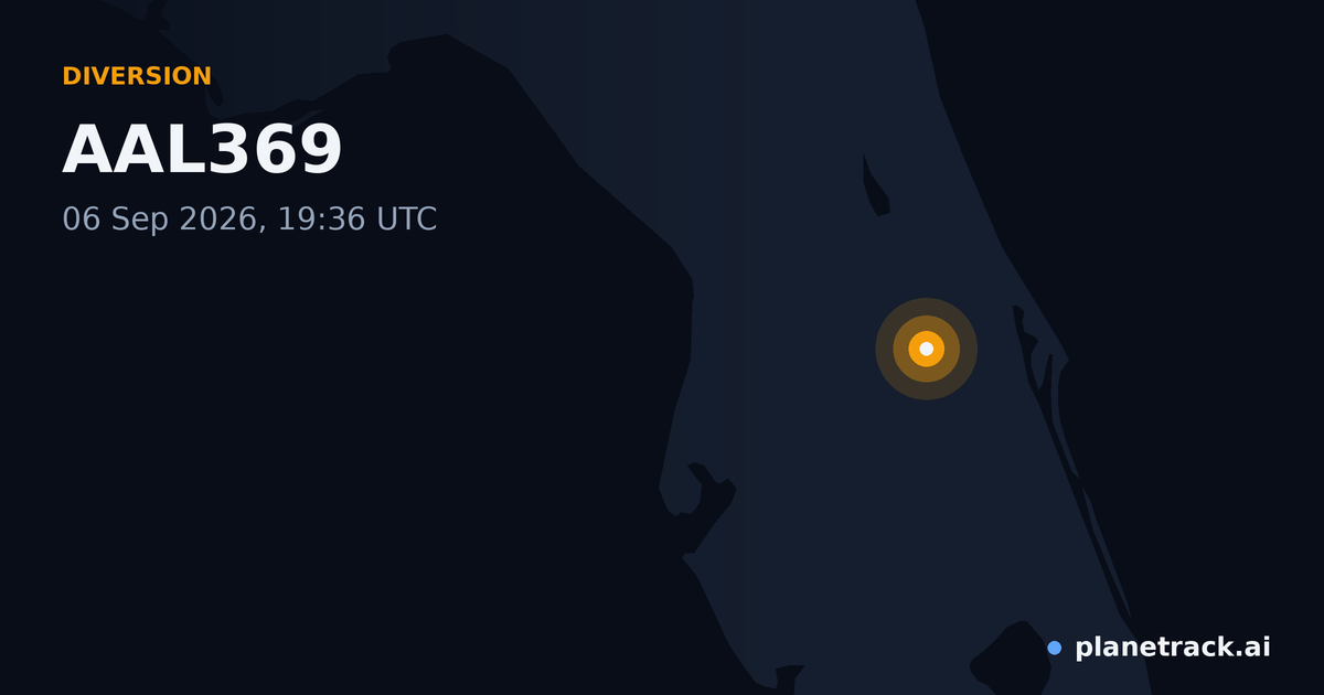 Map of where AAL369's diversion happened