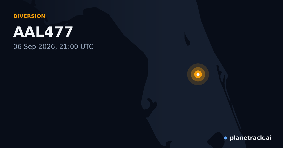 Map of where AAL477's diversion happened