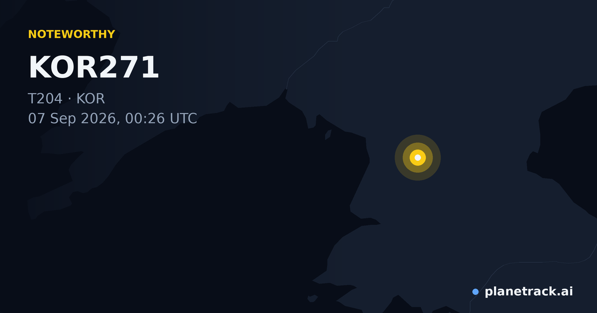 Map of where KOR271's special aircraft happened
