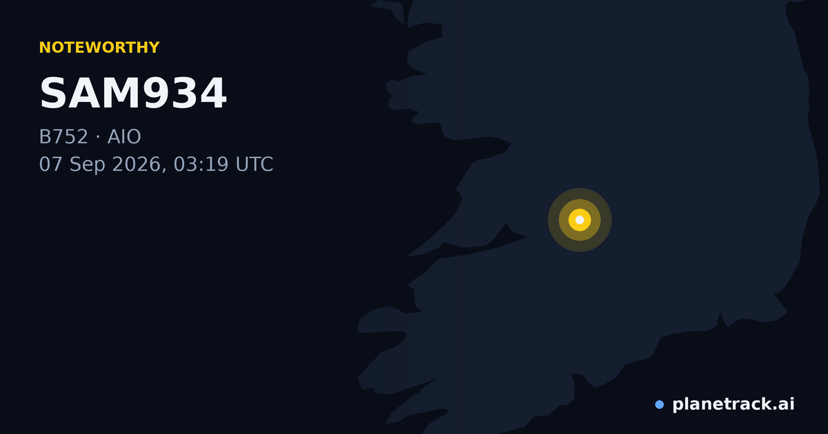 Map of where SAM934's special aircraft happened