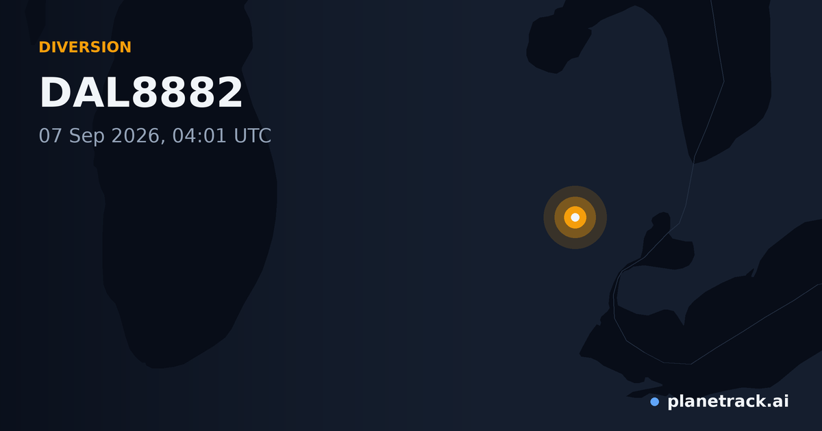 Map of where DAL8882's diversion happened