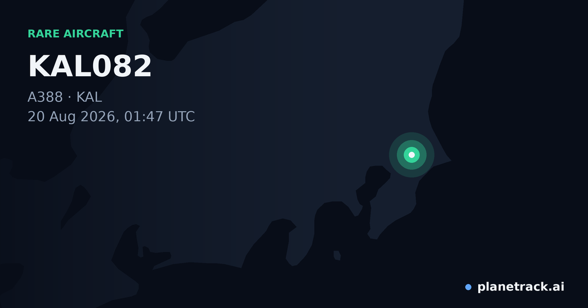 Map of where KAL082's rare aircraft happened
