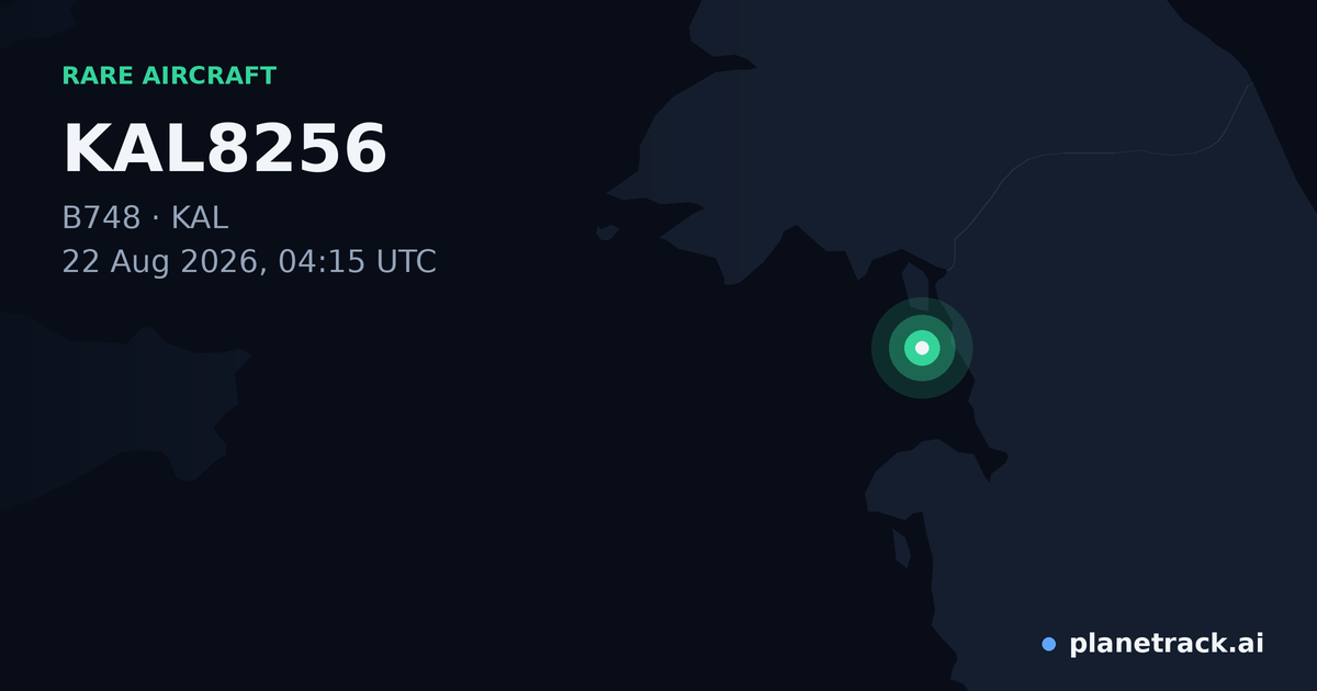 Map of where KAL8256's rare aircraft happened