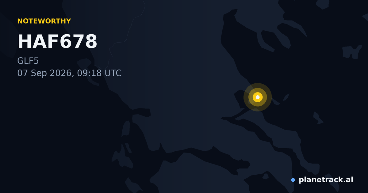 Map of where HAF678's special aircraft happened