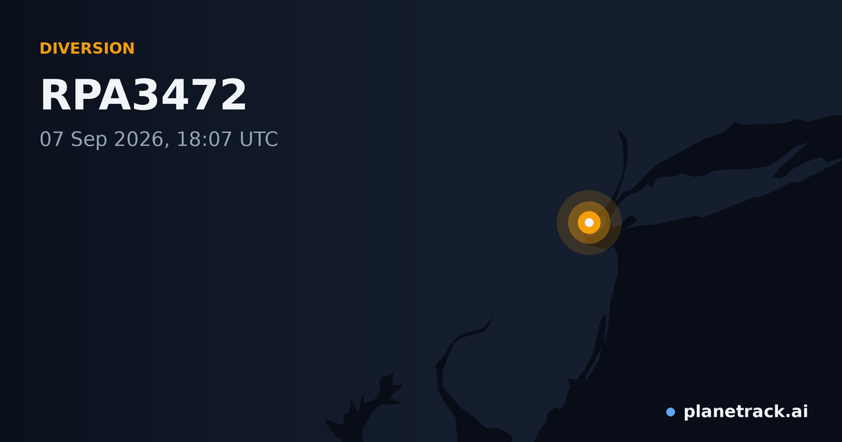 Map of where RPA3472's diversion happened